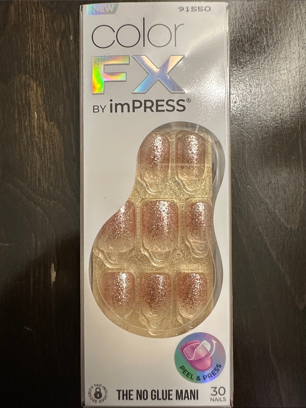 imPRESS Gold and Pink Glitter Press-On Nails